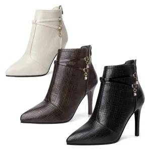 Women's Sexy Pointed Toe Stiletto Heels Ankle Boots