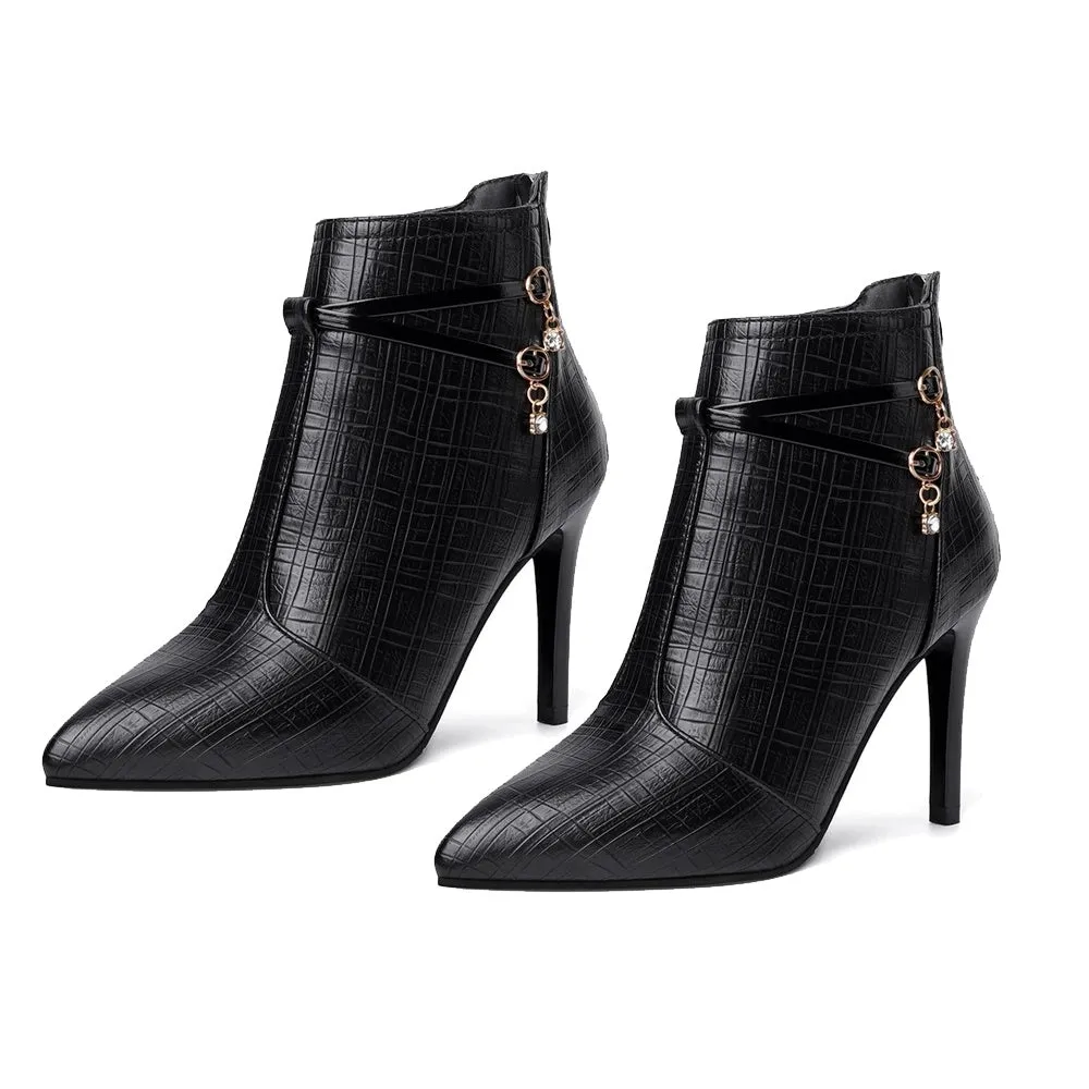 Women's Sexy Pointed Toe Stiletto Heels Ankle Boots