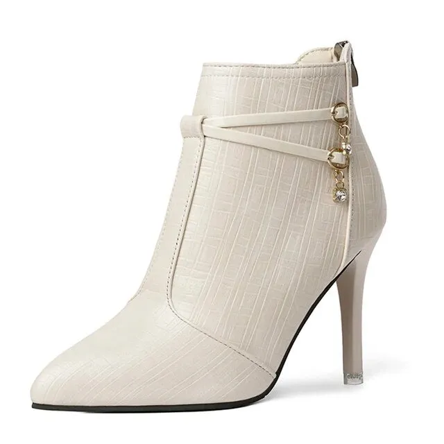 Women's Sexy Pointed Toe Stiletto Heels Ankle Boots