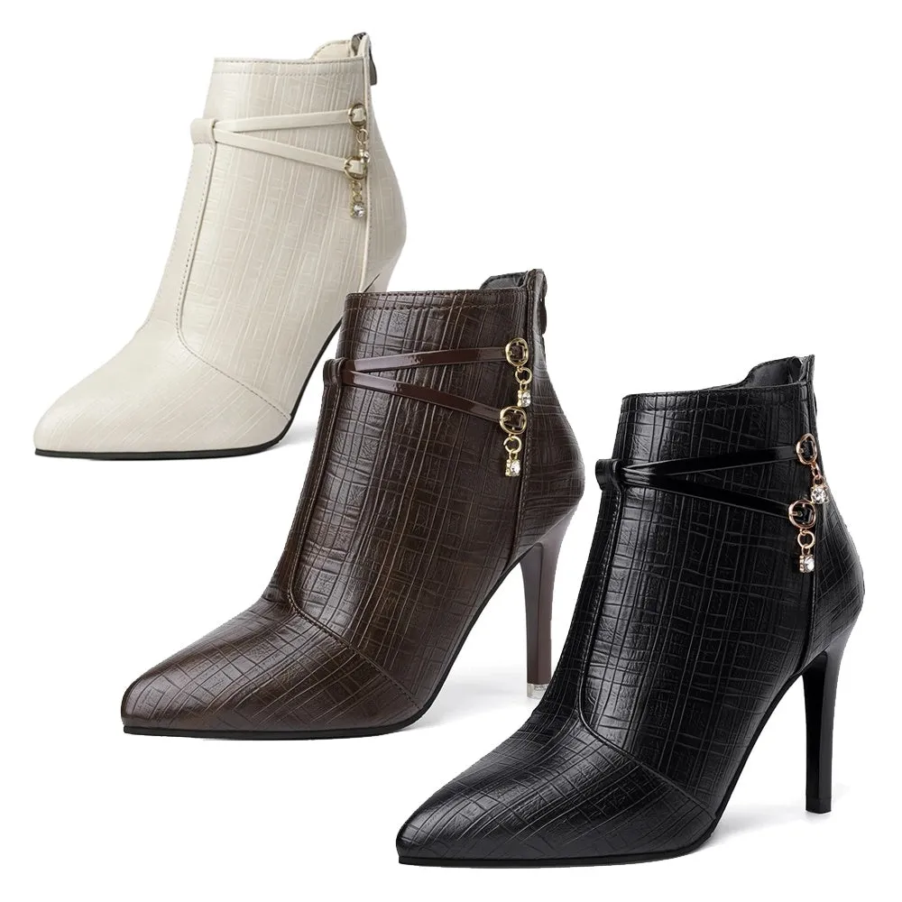 Women's Sexy Pointed Toe Stiletto Heels Ankle Boots