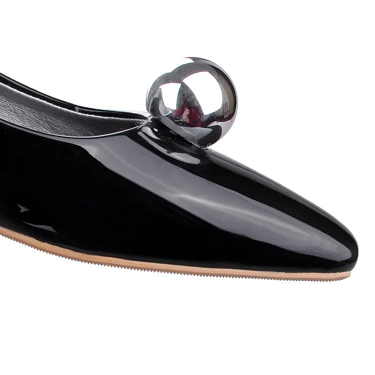 Women's Square Toe Chunky Heel Pumps