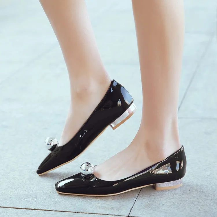 Women's Square Toe Chunky Heel Pumps