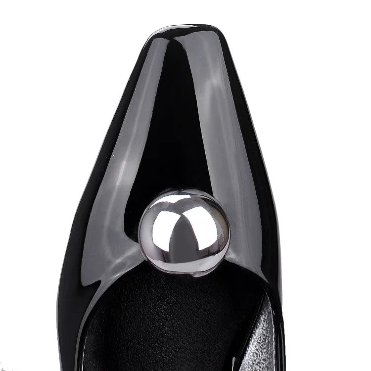 Women's Square Toe Chunky Heel Pumps