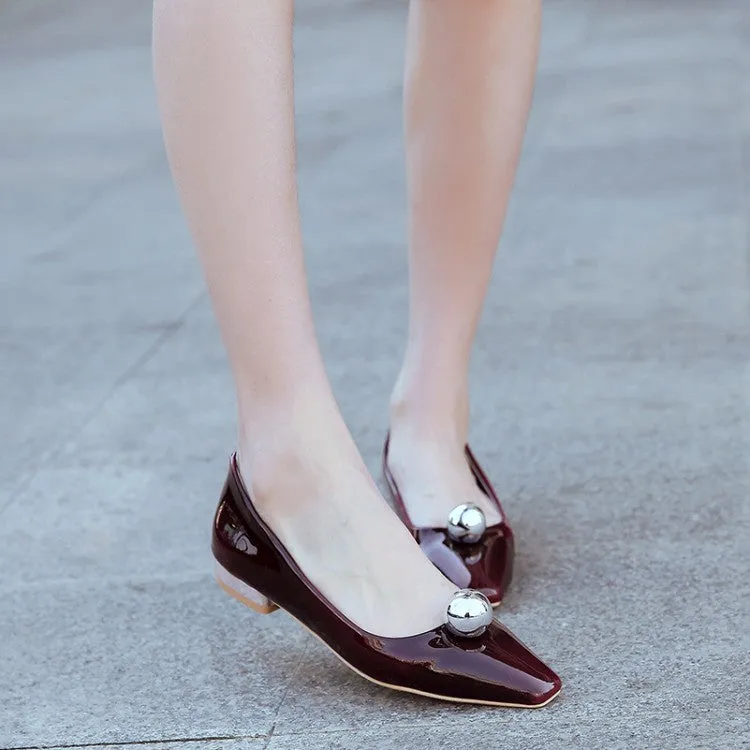 Women's Square Toe Chunky Heel Pumps