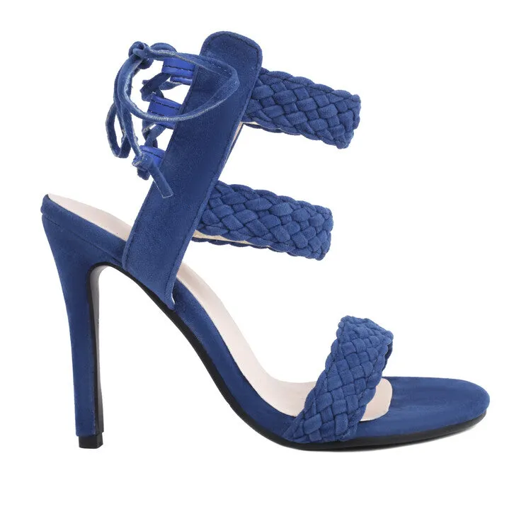 Women's Tied Straps Knot Stiletto Heel Sandals